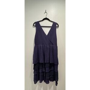 Ric Rac Navy Blue‎ Dress Women’s Size Large Ruffle Layered Anthropologie Tiered